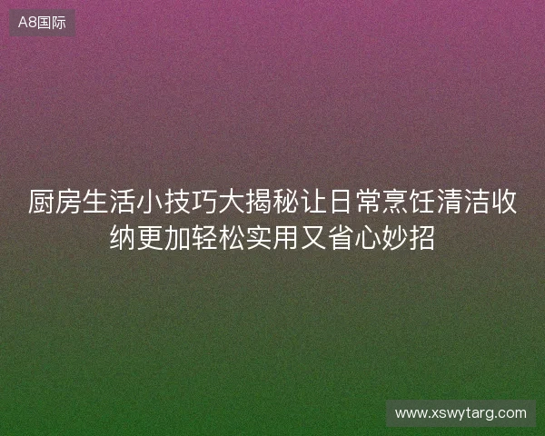 厨房生活小技巧大揭秘让日常烹饪清洁收纳更加轻松实用又省心妙招